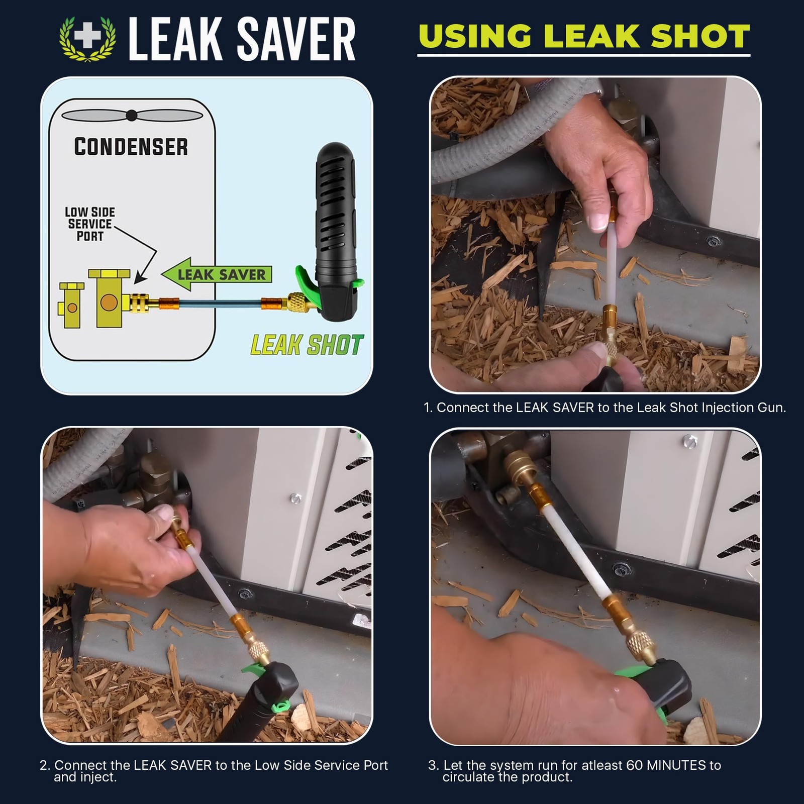 Direct Inject AC Leak Sealer | AC Stop Leak for Most HVAC Systems Up to 5 Ton…