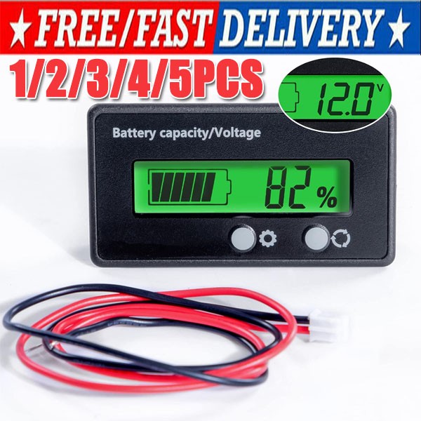 12V/24V/36/48V Battery Status Charge LCD Digital Indicator Monitor Meter Gauge