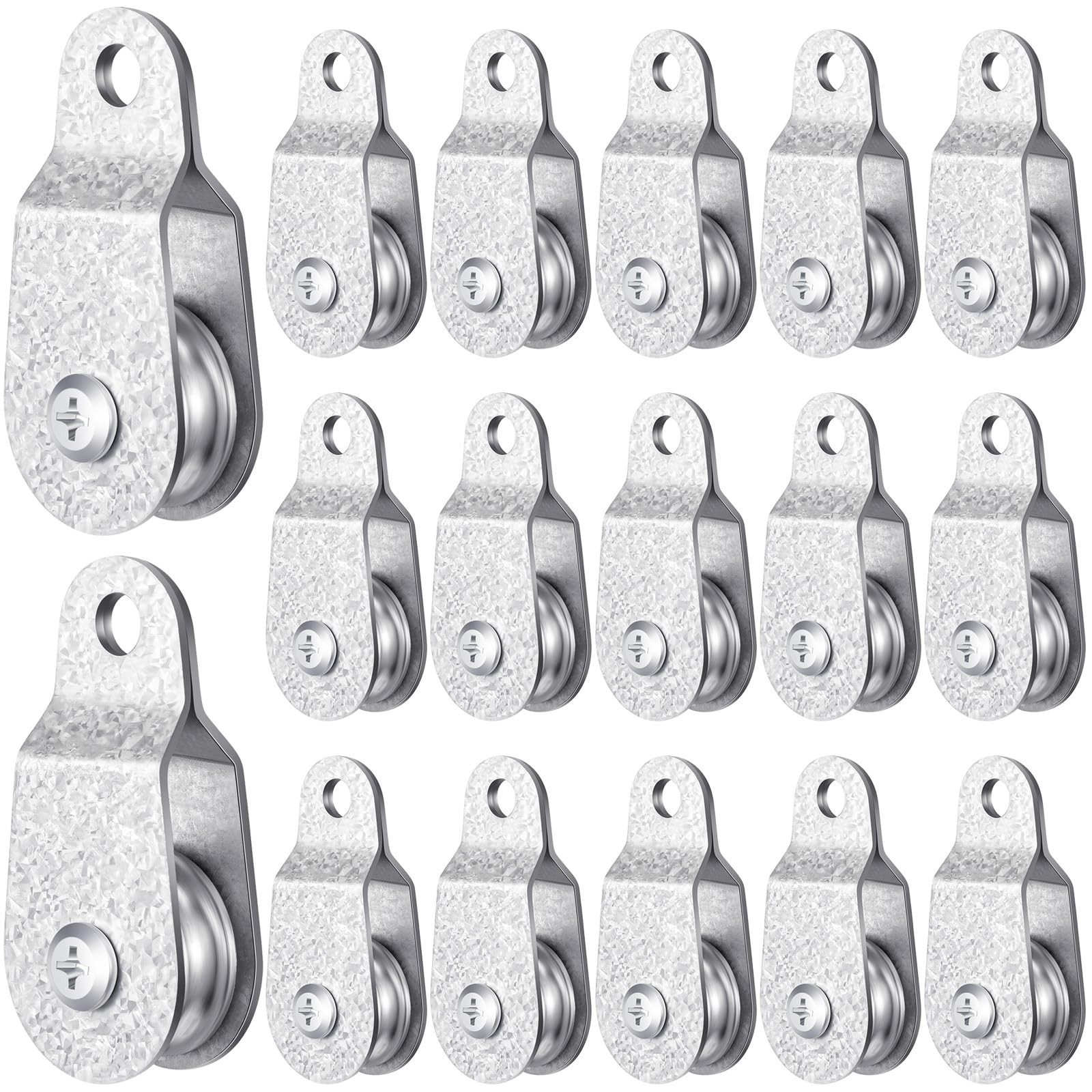 2.7×1.3 Inch Single Pulley Block Wheel 6mm/0.23 8mm/0.31 Inch Wire Rope 20 PCS