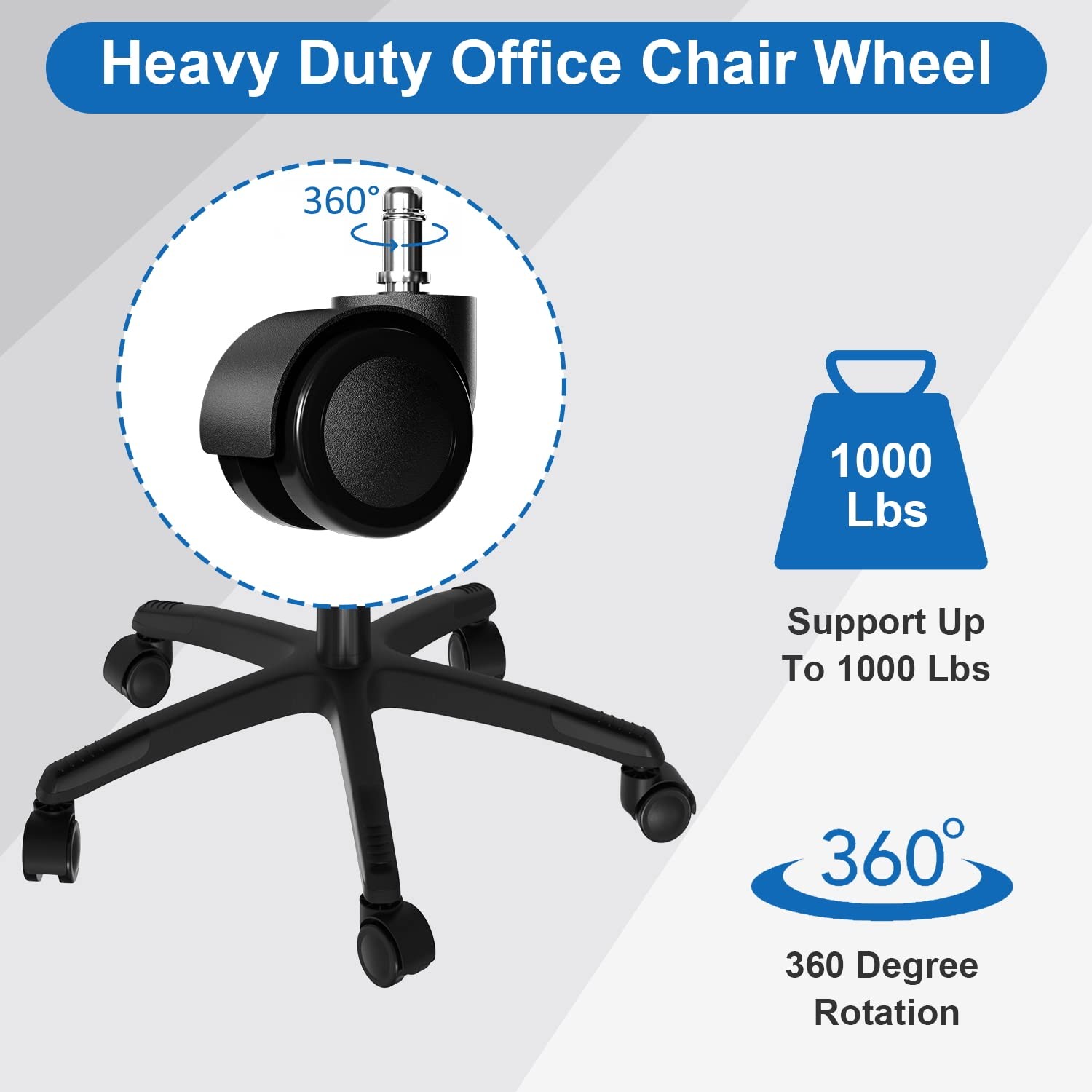 Office Chair Wheels Replacement 5 Pcs 2 Inch Office Chair Casters Heavy Duty