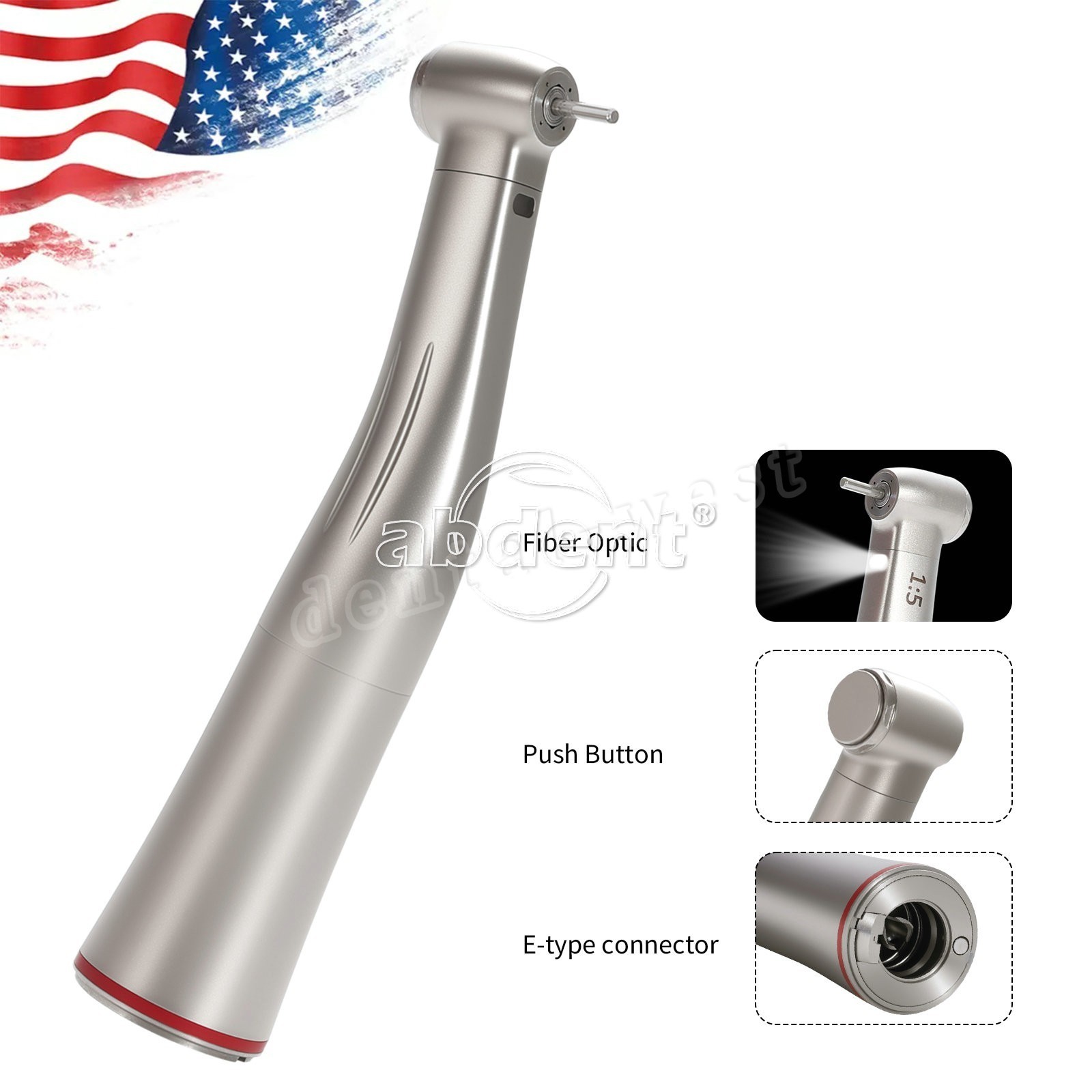 Dental 1:5 LED Fiber Optic Increasing Contra Angle NSK Style CE FDA