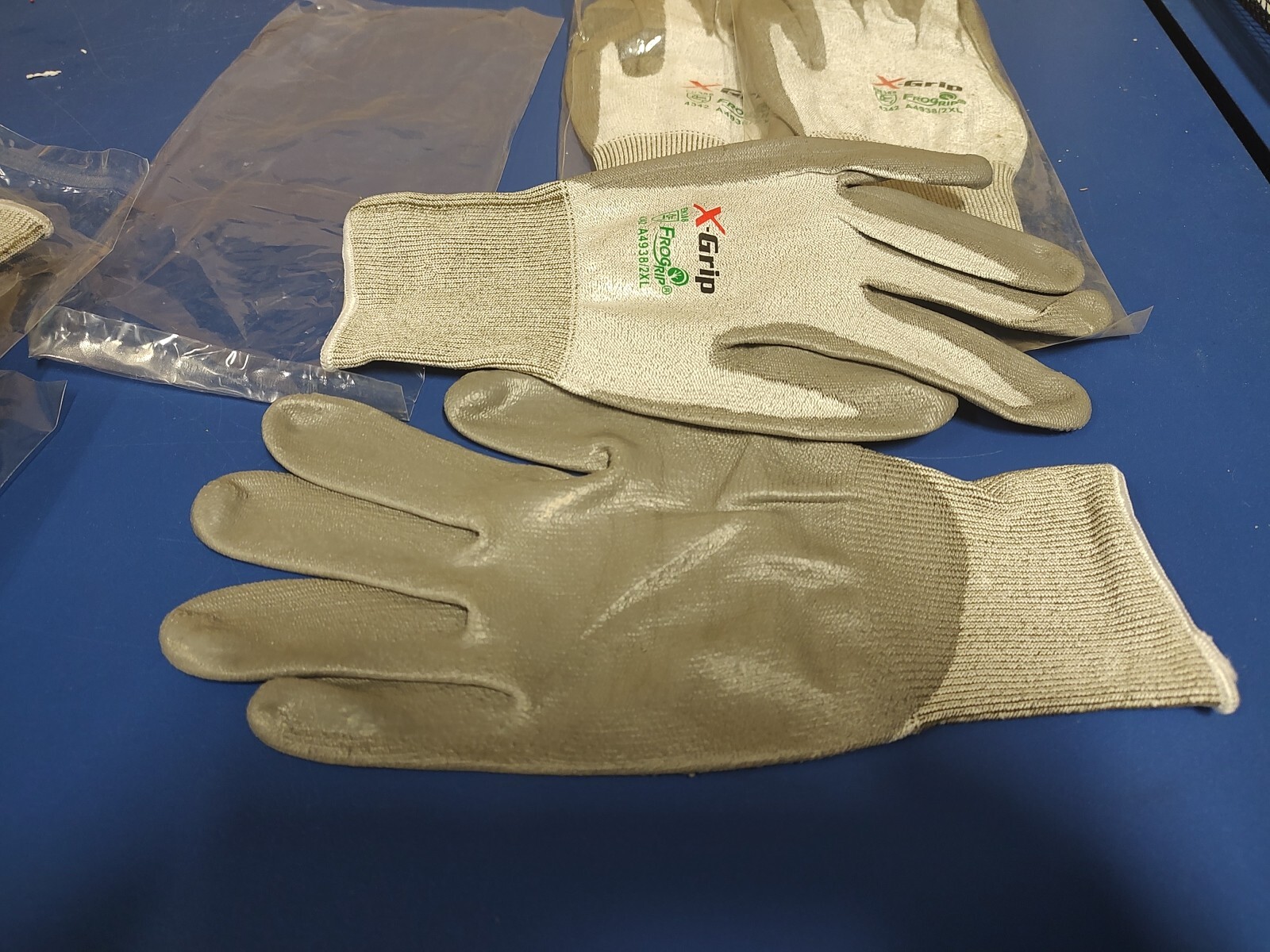 3 Pair, GLOVES, X-GRIP, FROGRIP, A4938, 2XL, A2 CUT RESISTANT, POLY COATED