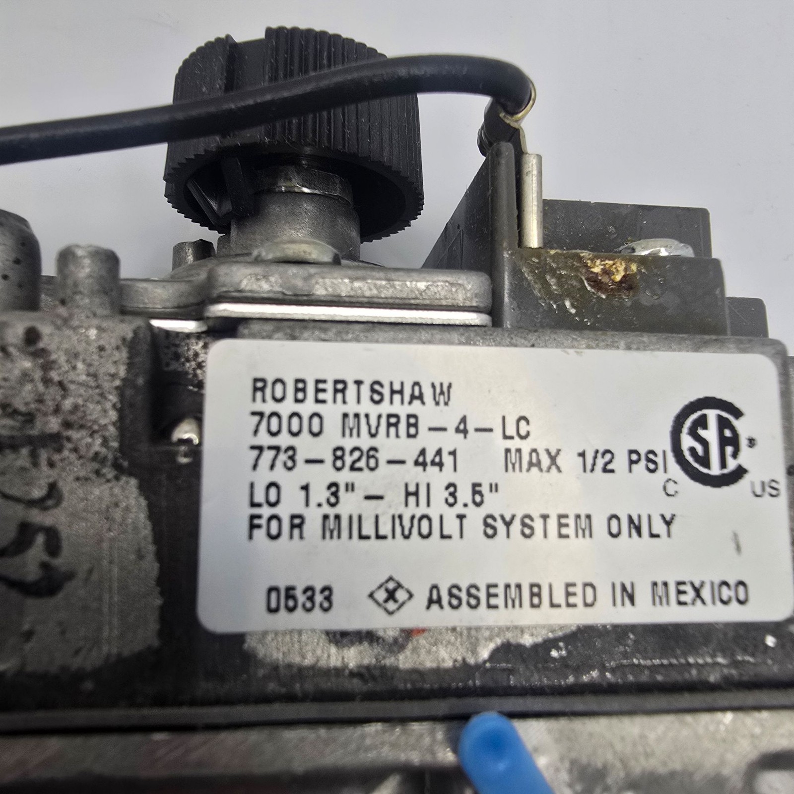 Robertshaw 710-503 Millivolt Gas Valve 250-750MV Fireplace 3/8