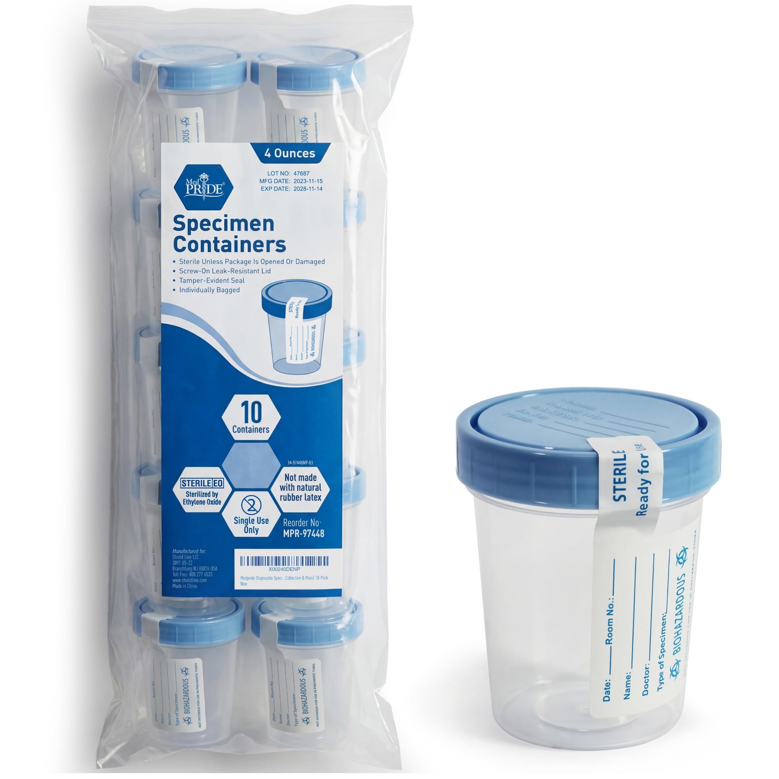 MED PRIDE Disposable Specimen Cups 10-Pack| High-Grade Silicone, Sterile,…