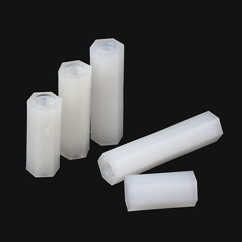 25/50/100 pieces M2 M2.5 M3 M4 M5 white nylon two-way hexagon nut plastic