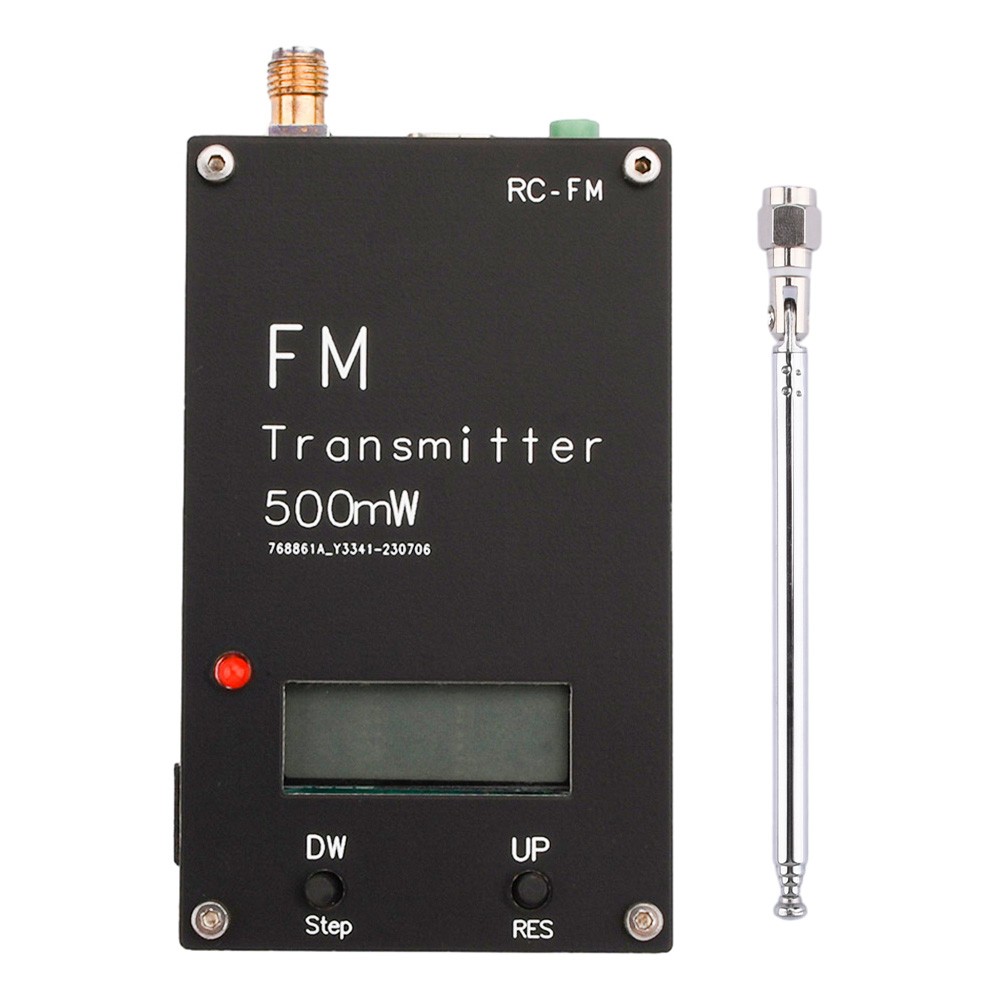 2000M 500mW FM Transmitter Frequency LCD Display Stereo 76-108MHz for FM Radio