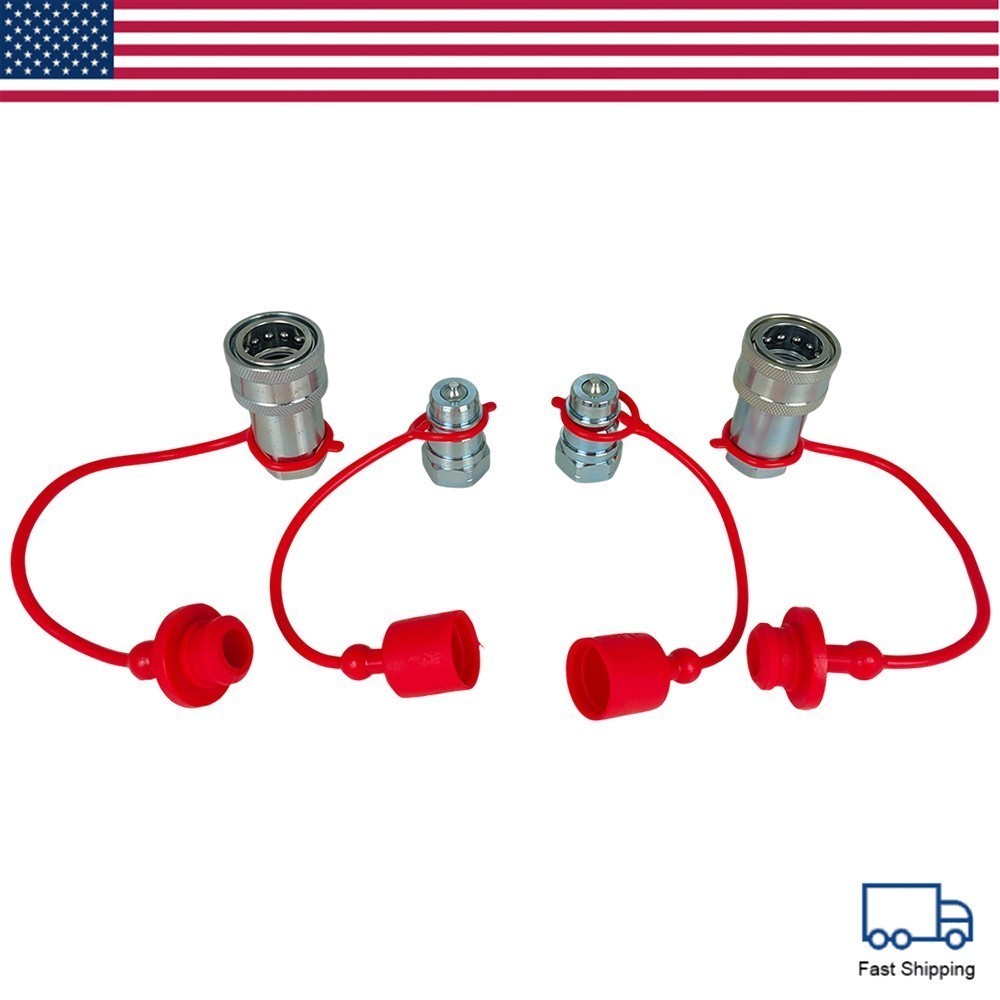 New For Pioneer Style Hydraulic Quick Connect Couplers 2 Sets 1/2″ Ag Poppet US