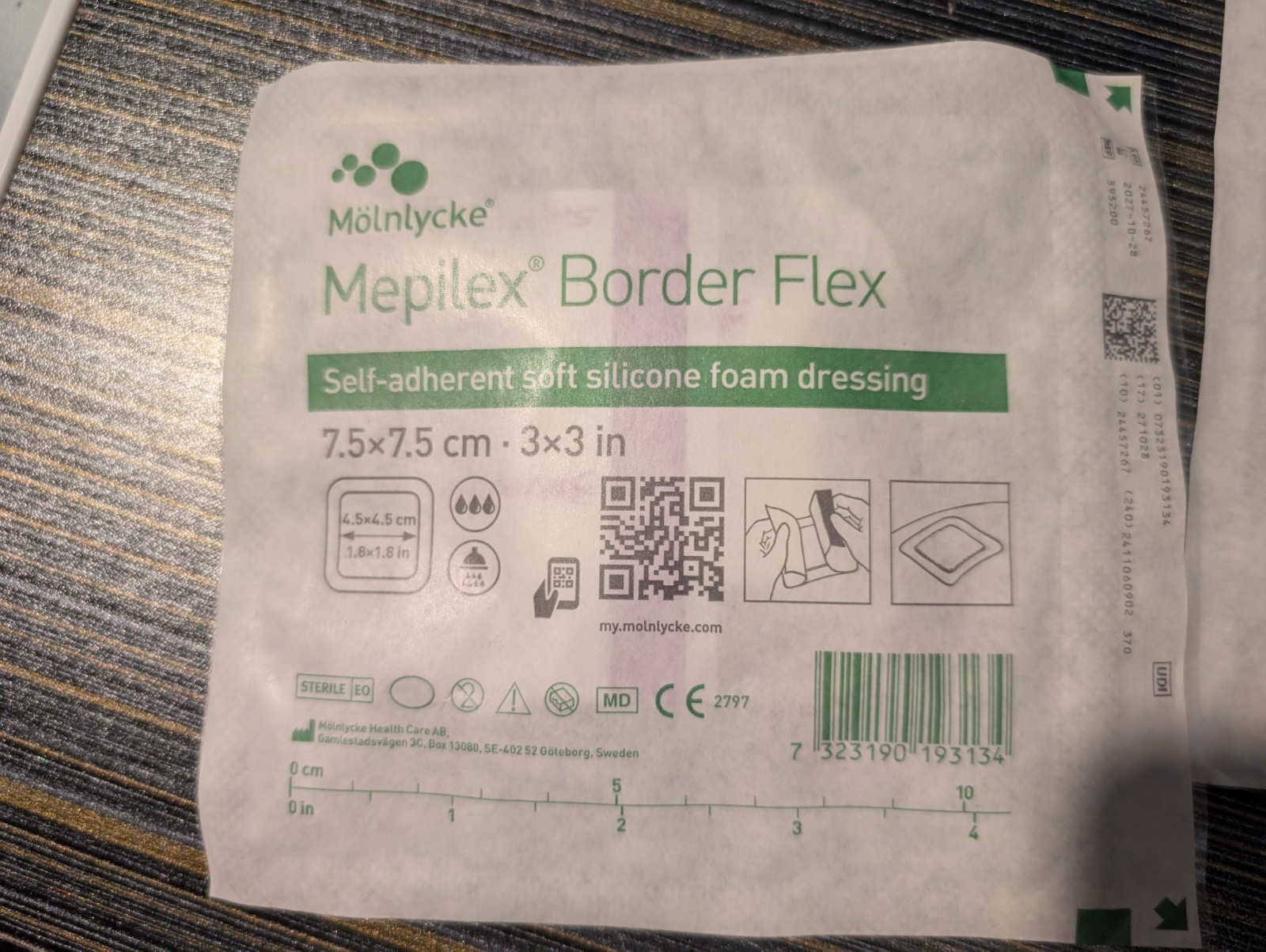 Pack of 4 Mölnlycke Mepilex Border Flex Hospital Grade Silicone Dressing 3×3 in