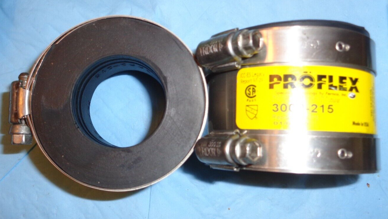 Proflex Flexible Coupling F Cast Iron Plastic and Steel 2″ to 1-1/2″ 3002-215