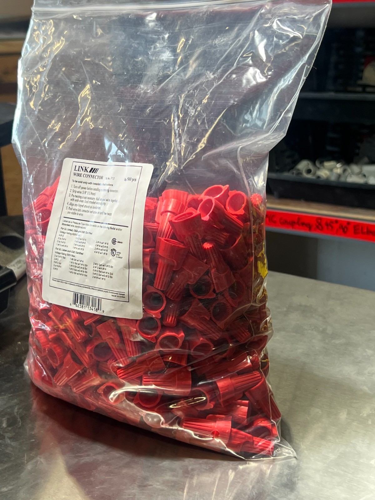 Red Winged 500PCS Type Twist Cable Wire Nuts Connector AWG 22-8 Gauge With Tool