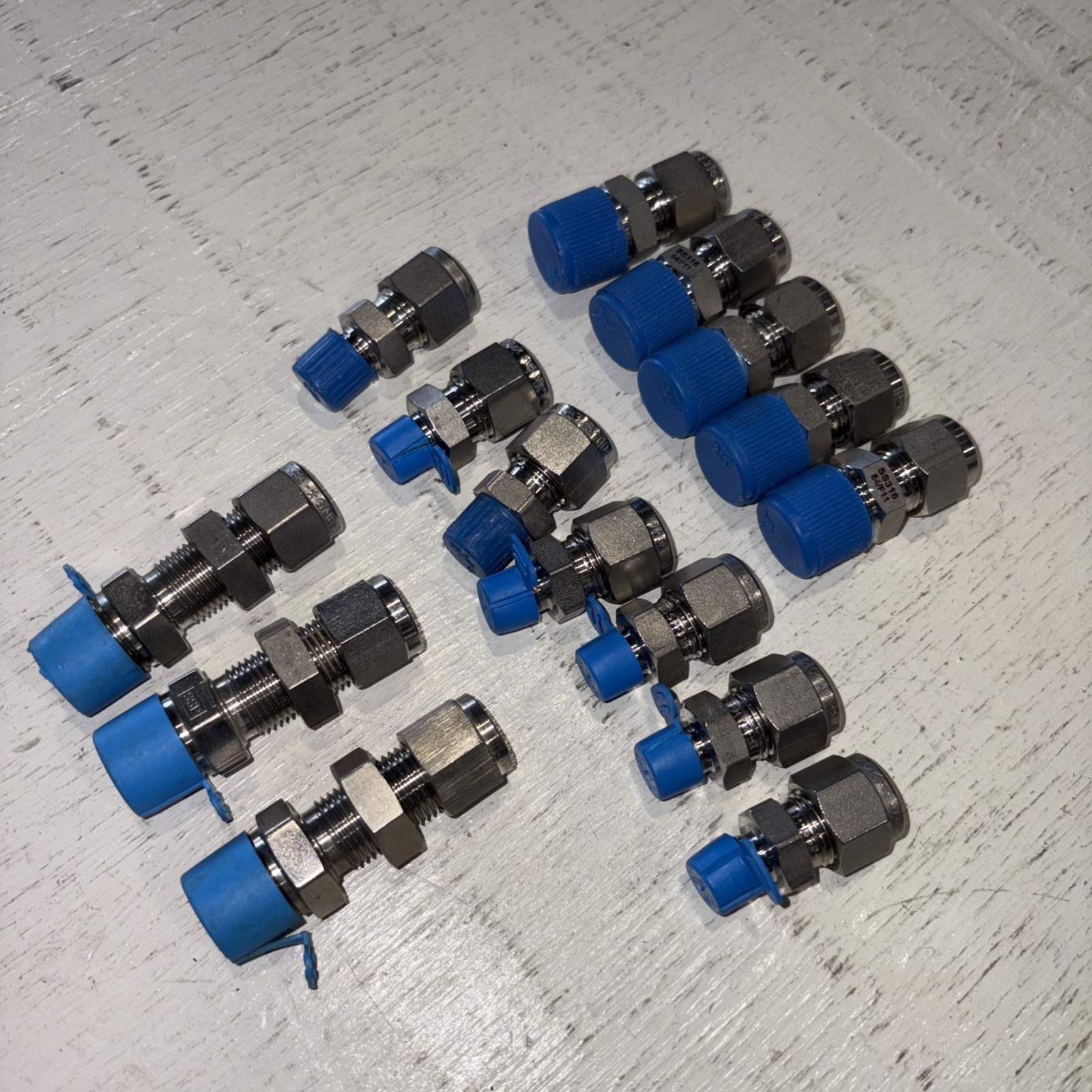 3/8 Tube fitting lot. SSP No-name 316 Reference Swagelok 600-1-6