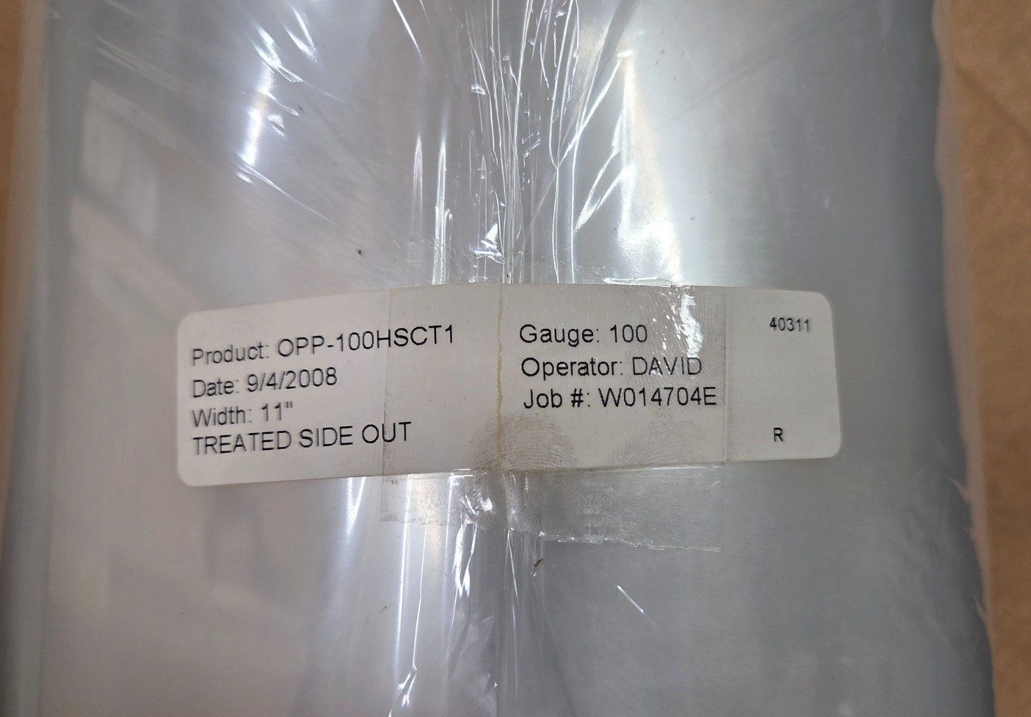 ORIENTED POLYPROPYLENE ROLL FILM (OPP) Roll Clear 100 Gauge 11″ x 5000Ft