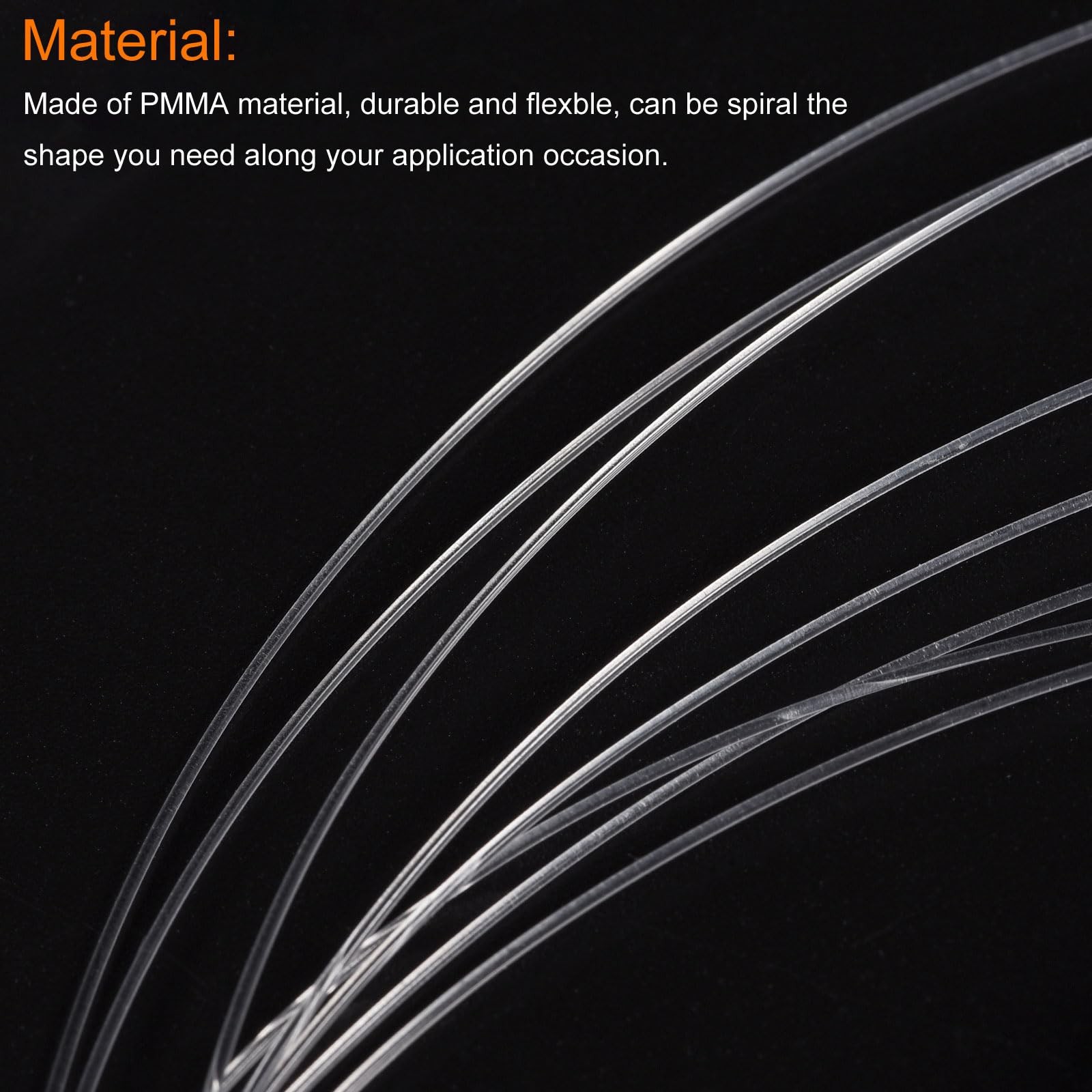 MECCANIXITY PMMA Ends Glow for LED Light Guide in 1mm x 50M, Transparent