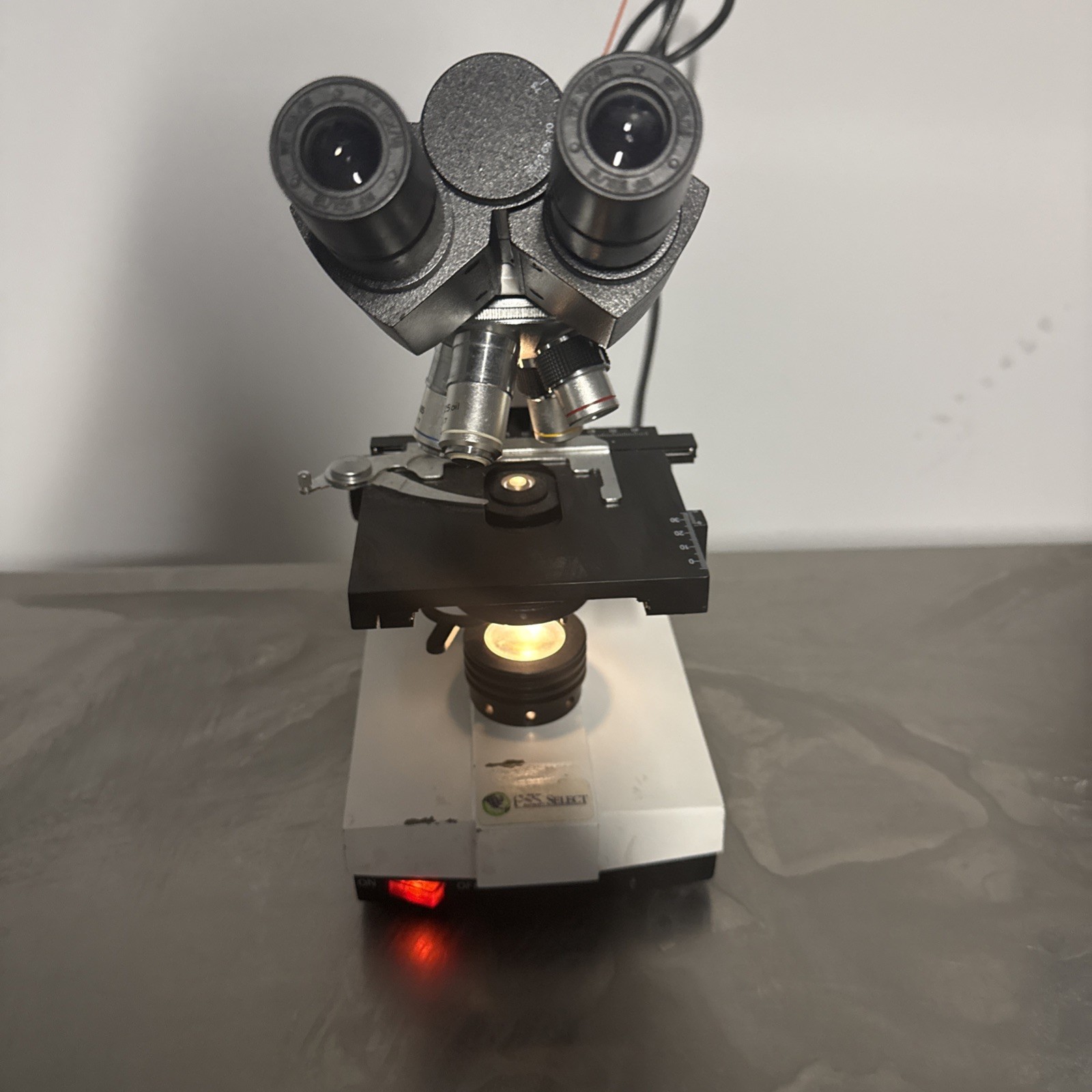 PSS Select Laboratory Compound Binocular Microscope + 4X 10X 40X 100X Objectives