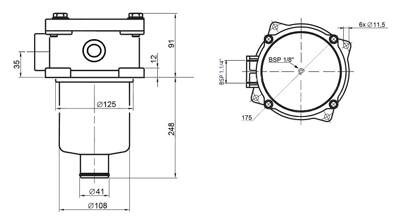 Return filter 130L/min RFM050CV1BB6 01TX ex