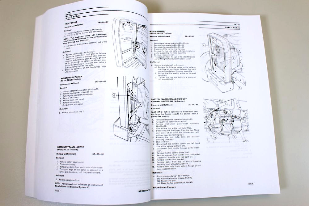 Massey Ferguson MF 200 Series MF 270 283 Tractor Service Manual Repair Workshop