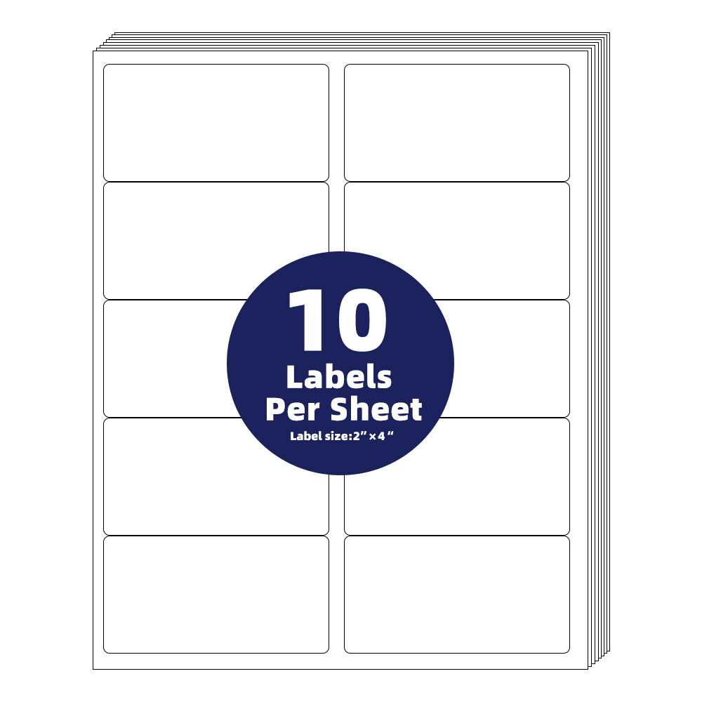2″x 4″ Shipping Label Sheets – Address Labels Stickers for Laser Inkjet Printer