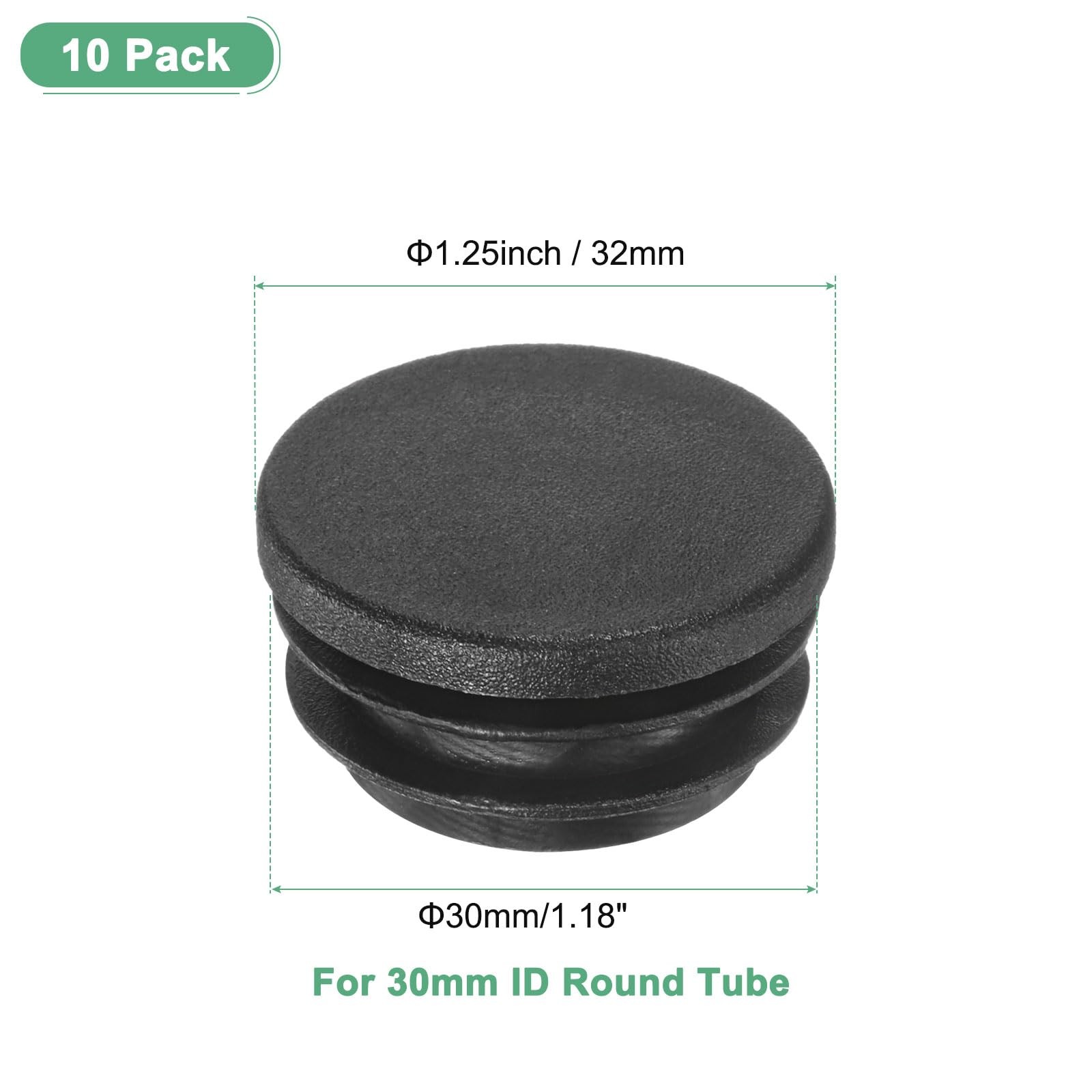 10-Pack Round Plastic Hole Plugs, 1.25″ (32mm) Plastic Tubing End Caps for Pa…
