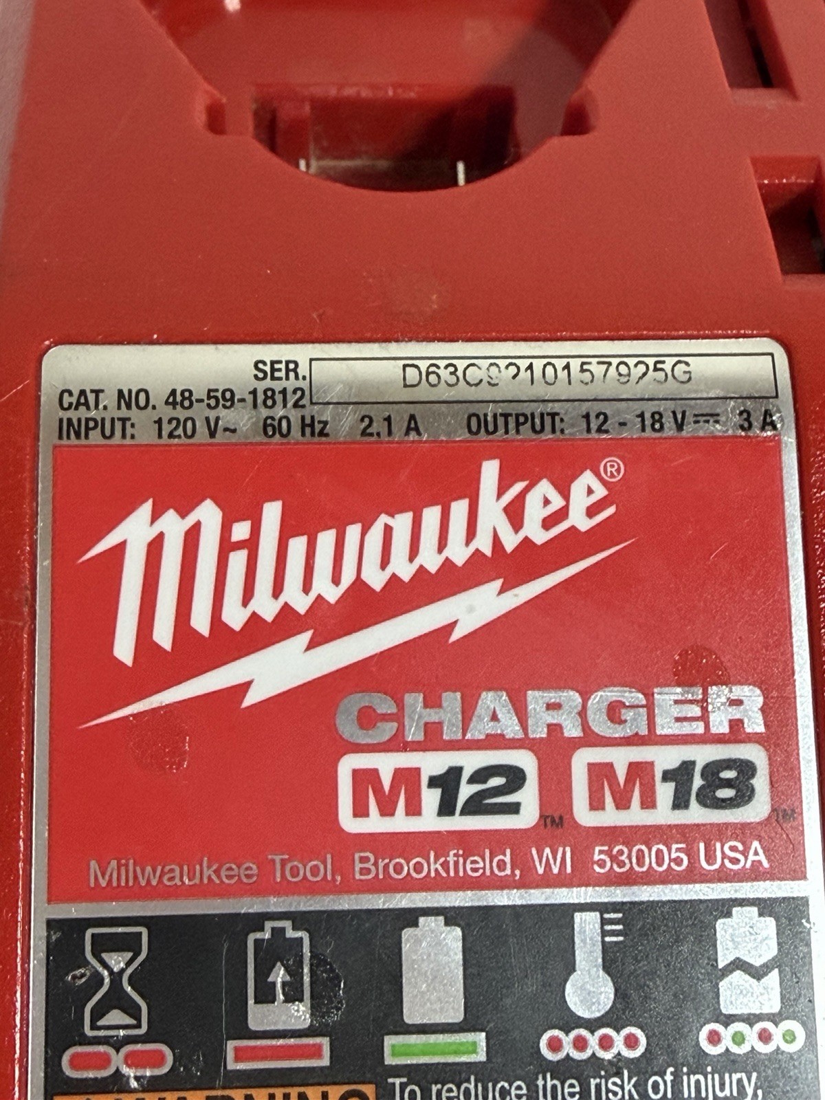 Milwaukee Genuine M18 M12 volt Lithium Charger 48-59-1812