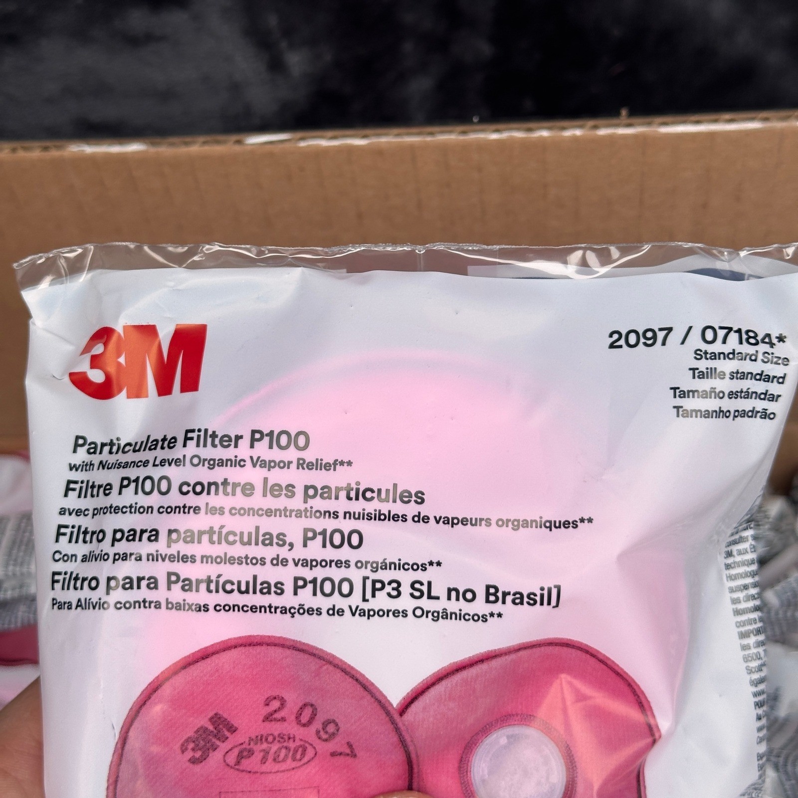 Pack of 50 Pairs 3M Particulate Filter 2097, P100 EXP 05/2028 Respiratory Prote