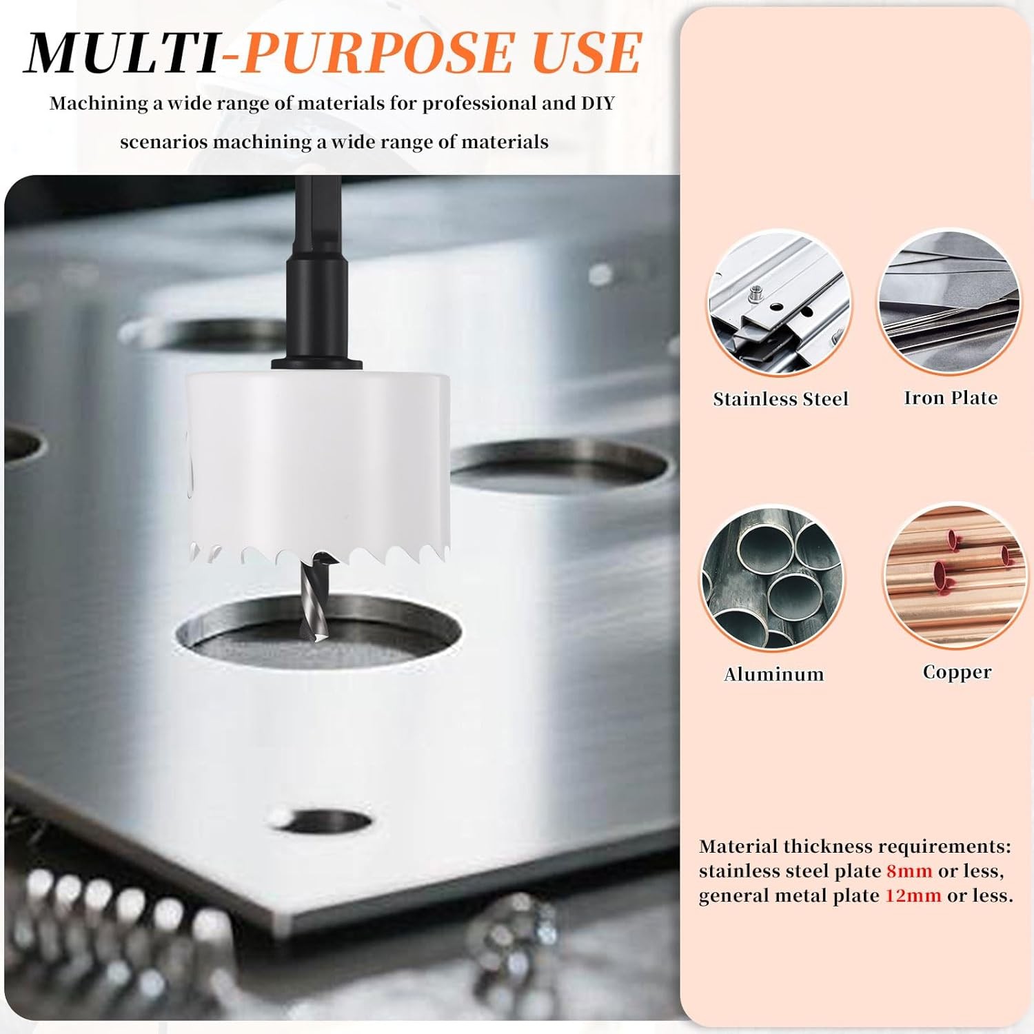 METALLIXITY Bi-Metal Hole Saw 1-15/16″, M42 HSS Circular Head 49mm Hole Cutter w