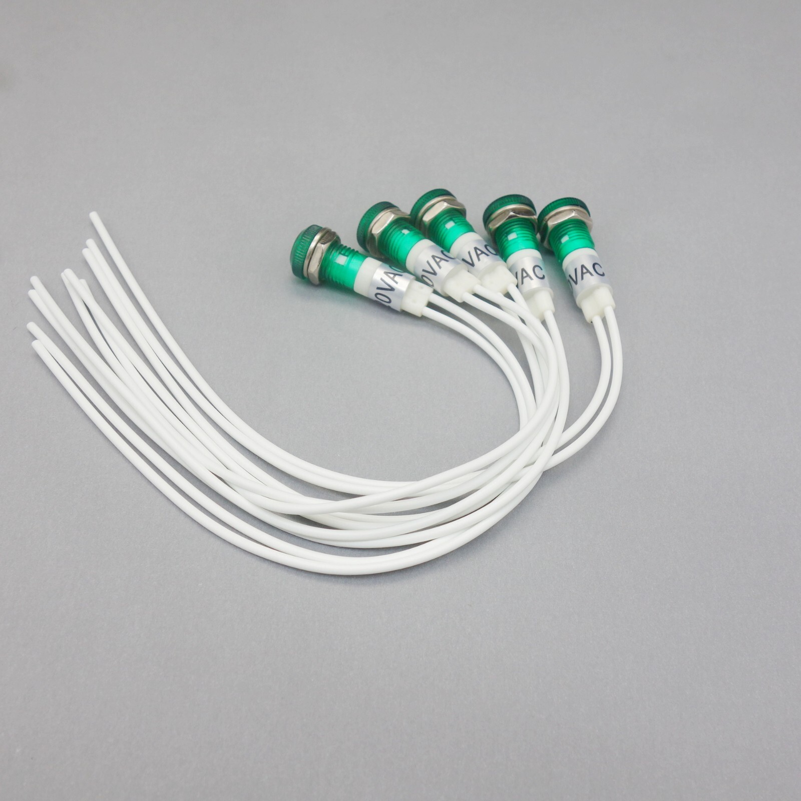 10Pcs 120V AC 10mm GREEN Panel Mounting LED Indication Signal Pilot Lights
