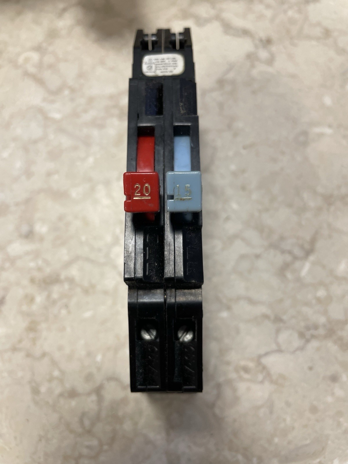 Zinsco RC38AL 2-Pole 20A 201-250V DPST Plug-In Thermal Circuit Breaker