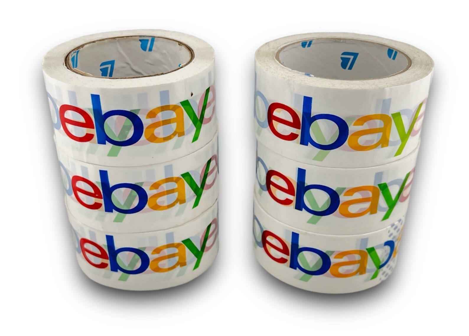 6 Roll Genuine EBAY Packaging Tape Color Logo 2” x 75” Yard FREE SHIPPING