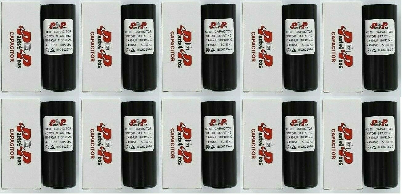 829-995 uF MFD 110-125 VAC 125 V (10x) High Quality Start Capacitors Round