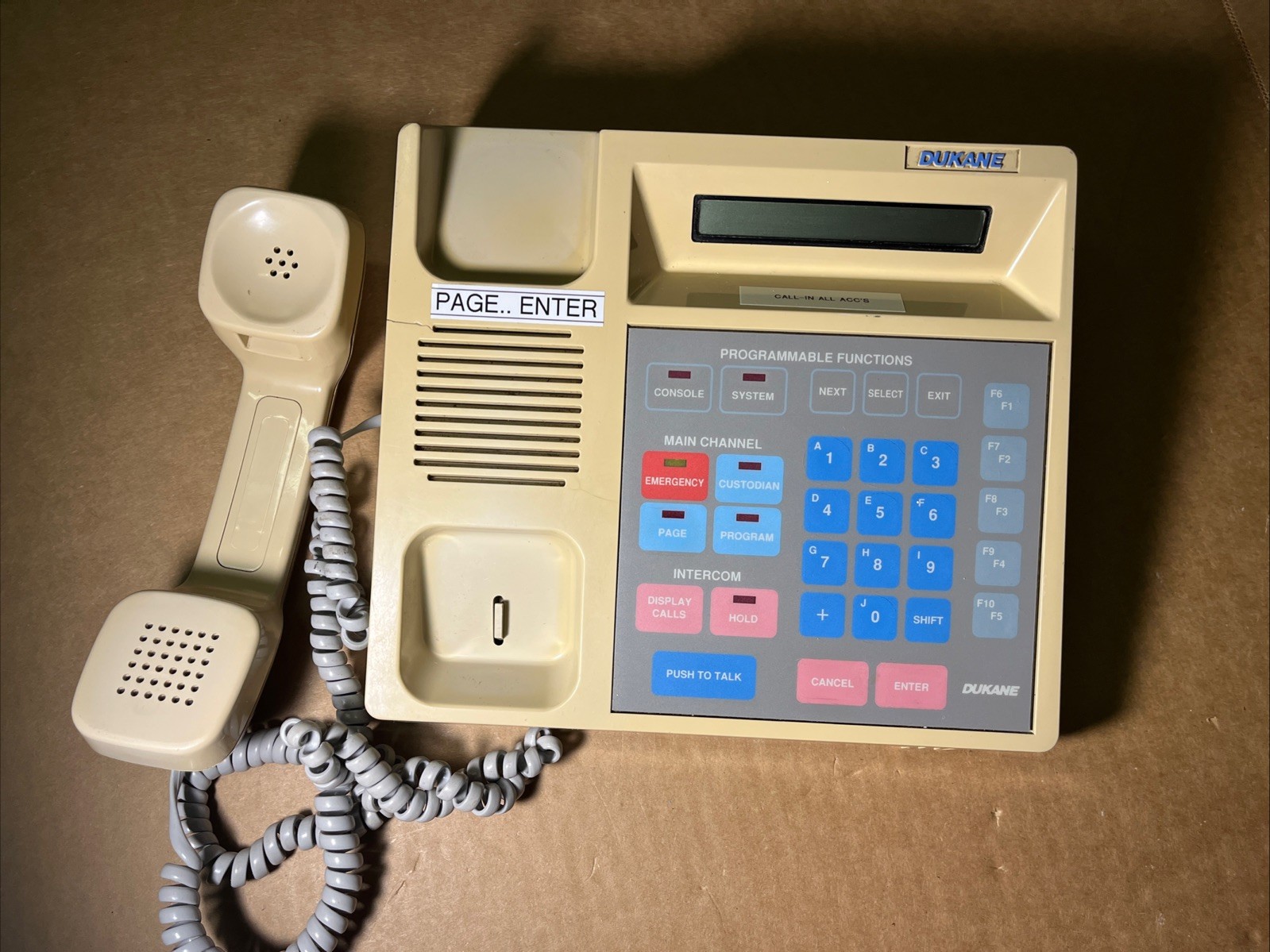 Dukane ACC4D Administrative Control Console 2184-1097 w/ Handset