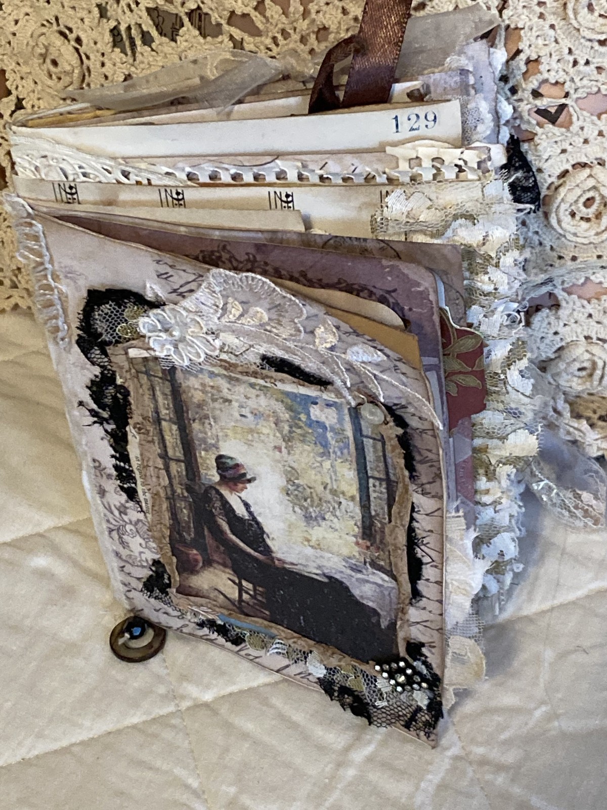 VINTAGE STYLE HAND MADE JUNK JOURNAL (Tranquil Moments) see video