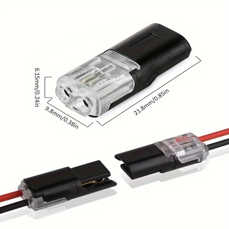 100pcs Double-Wire Plug-in Connector, Cable Clamp with Locking Buckle, AWG 18-22