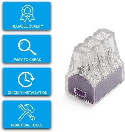 50pcs 6 Port Push in Electrical Wire Connector