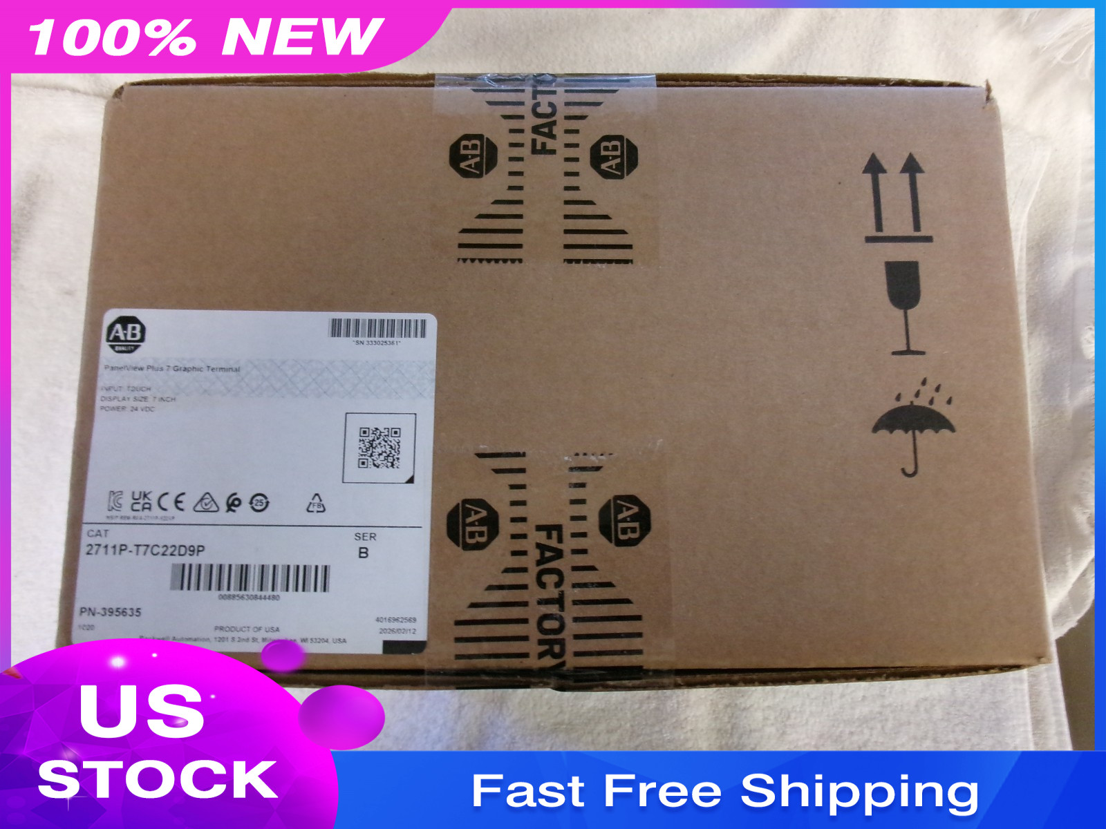 FS Allen Bradley Panelview Plus 7 2711P-T7C22D9P Ser B