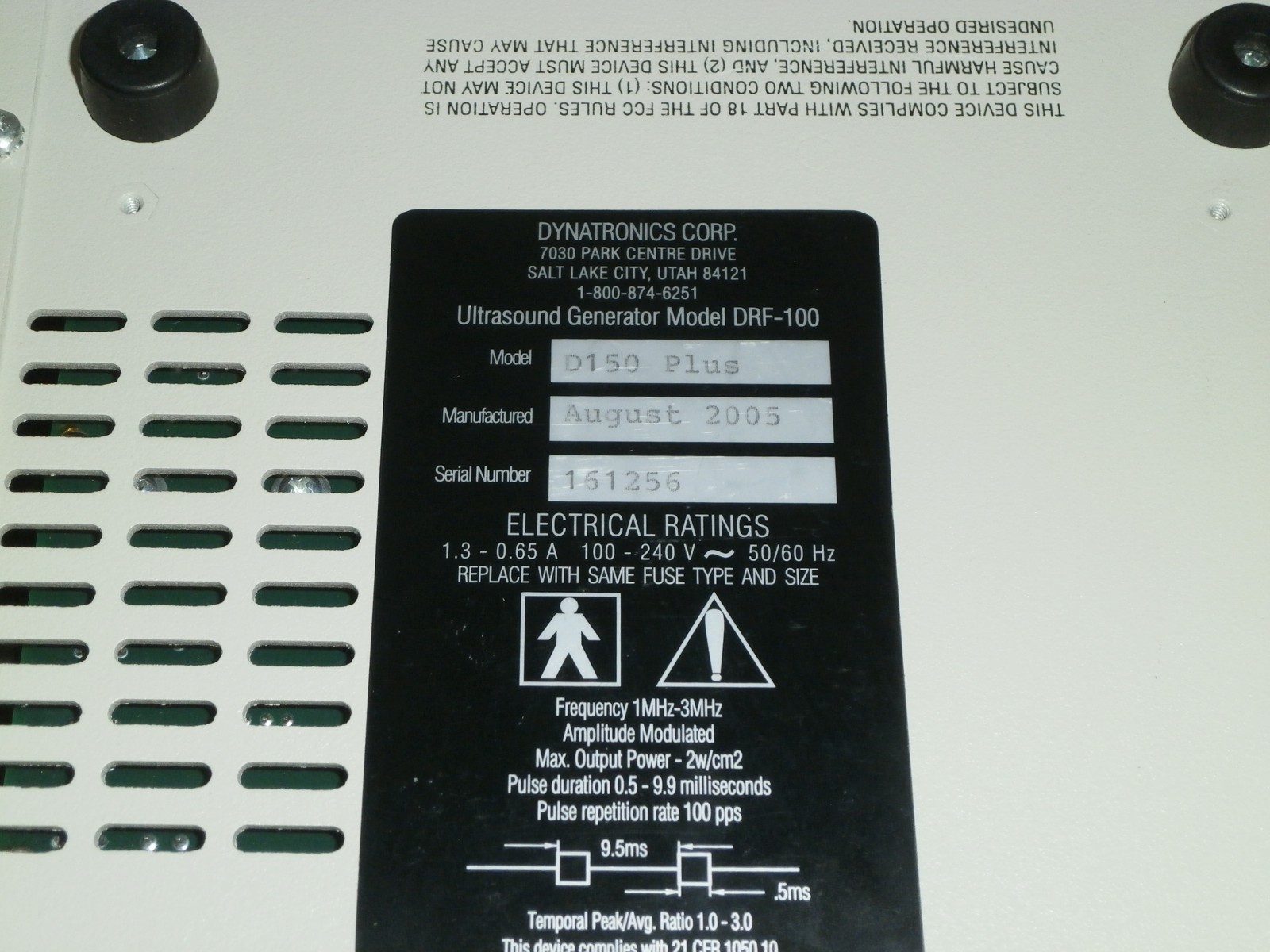 Dynatronics Dynatron 150 Plus Ultrasound Generator DRF-100 D150 (no probe)