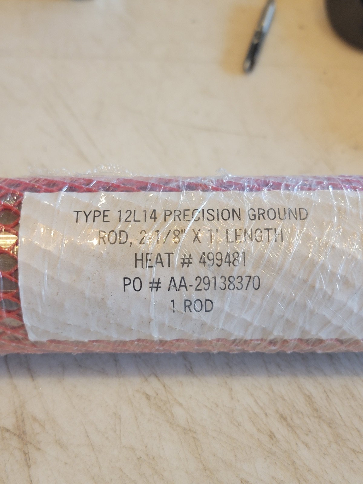 2.125 (2-1/8 inch) x 12 inches, 12L14 Steel Precision Ground Cold Roll.