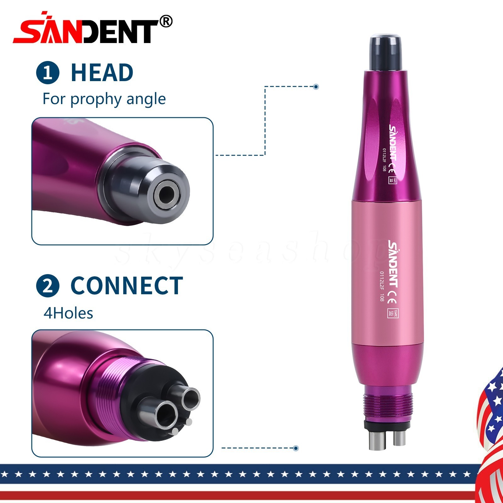 Slow Speed Handpiece Straight Air Motor 4:1 Hygiene Prophy