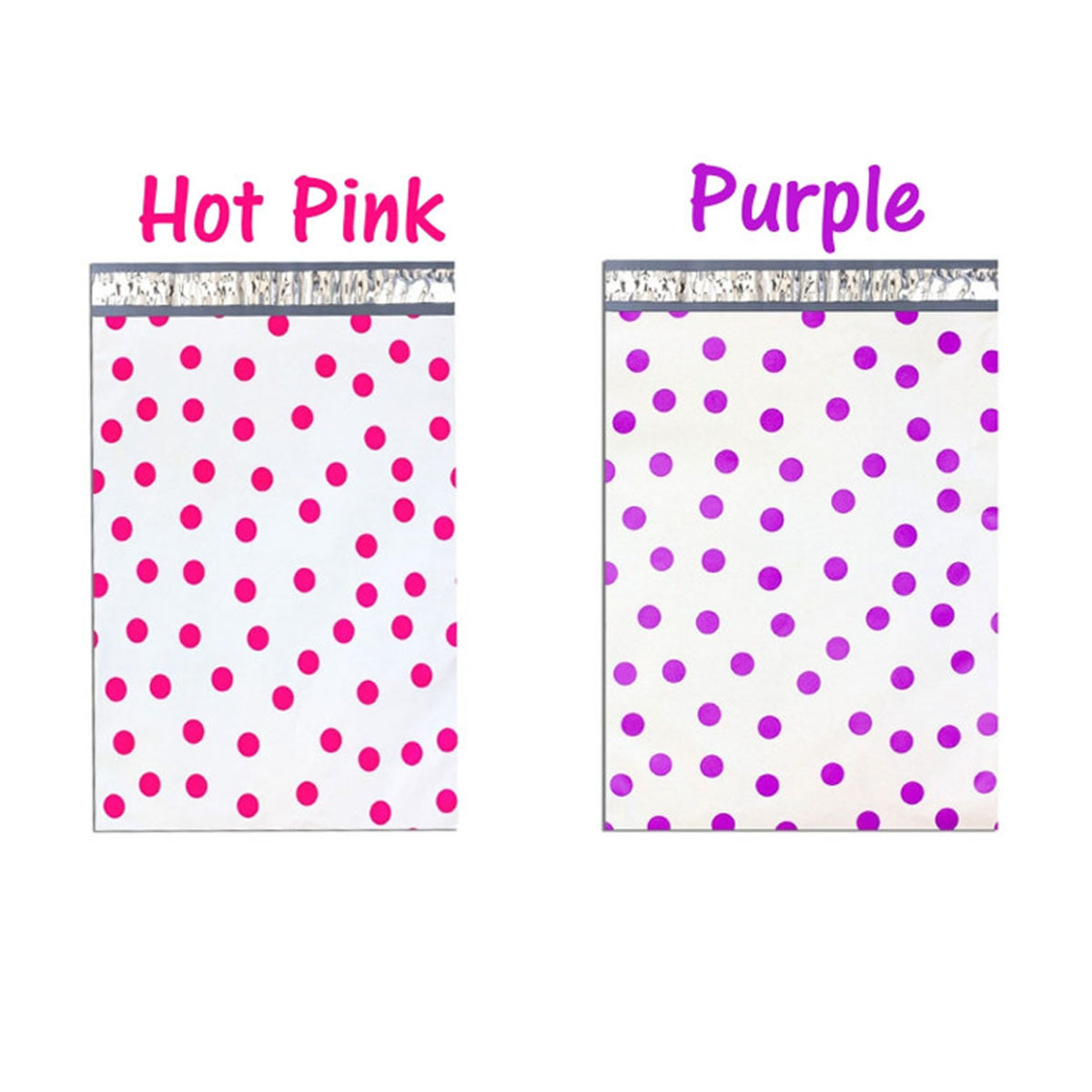 12″ x15″ All Color Exclusive Polka Dot FLAT POLY Mailers_w Kiss Lips Stickers
