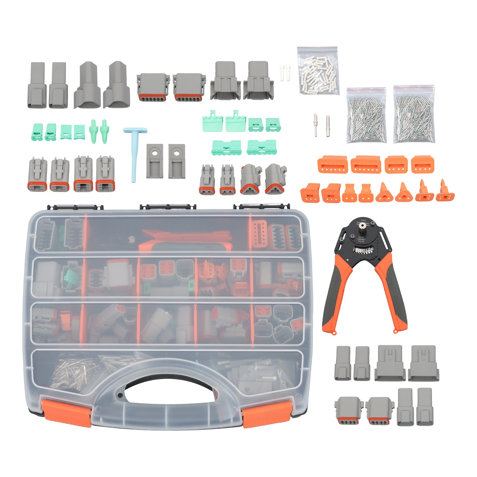 2-12 Pin DT Connector Kits Solid Contacts with Crimping & Removal Tools DT06-2S