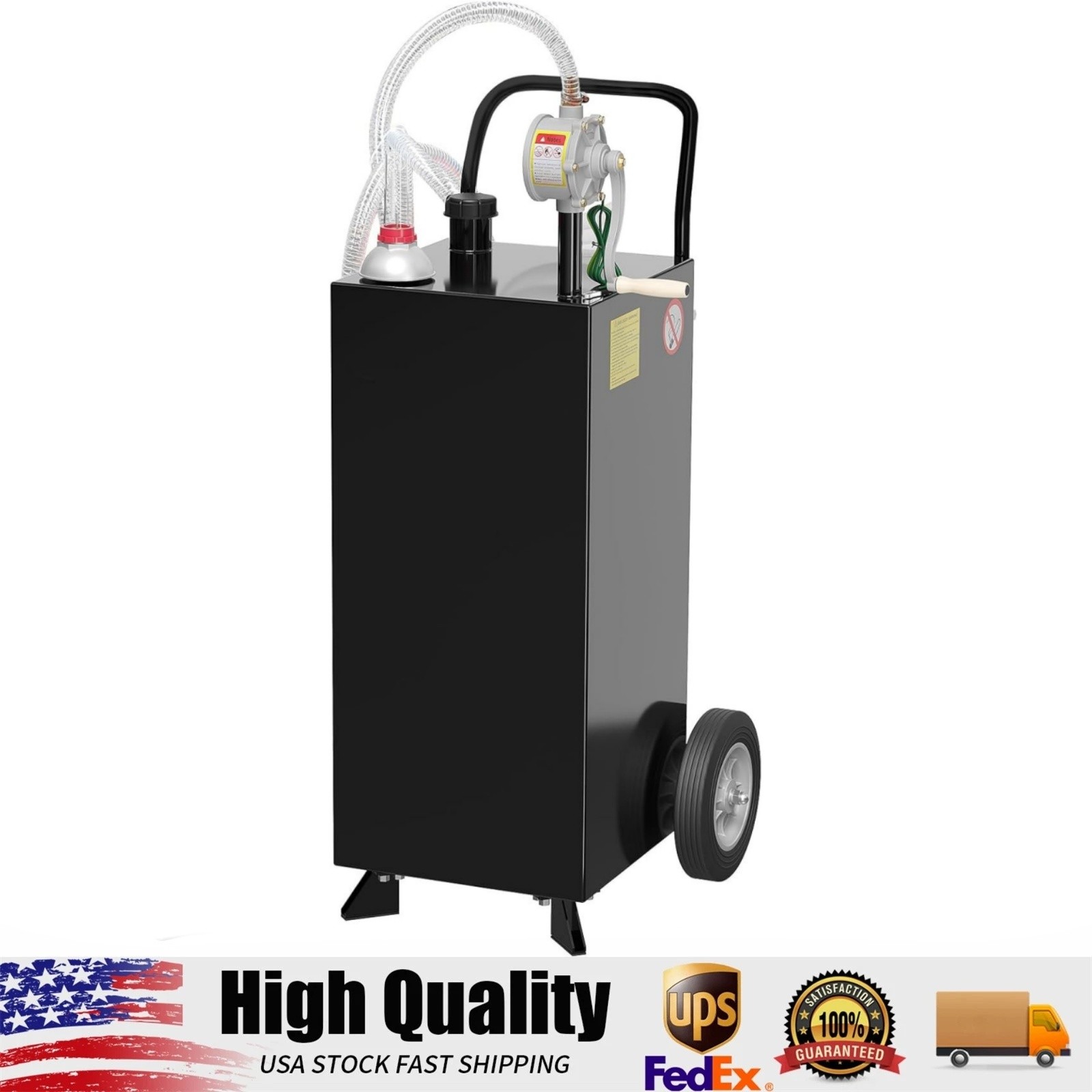 30 Gallon Fuel Caddy Fuel Storage Tank, Gasoline Diesel Fuel Container with Pump