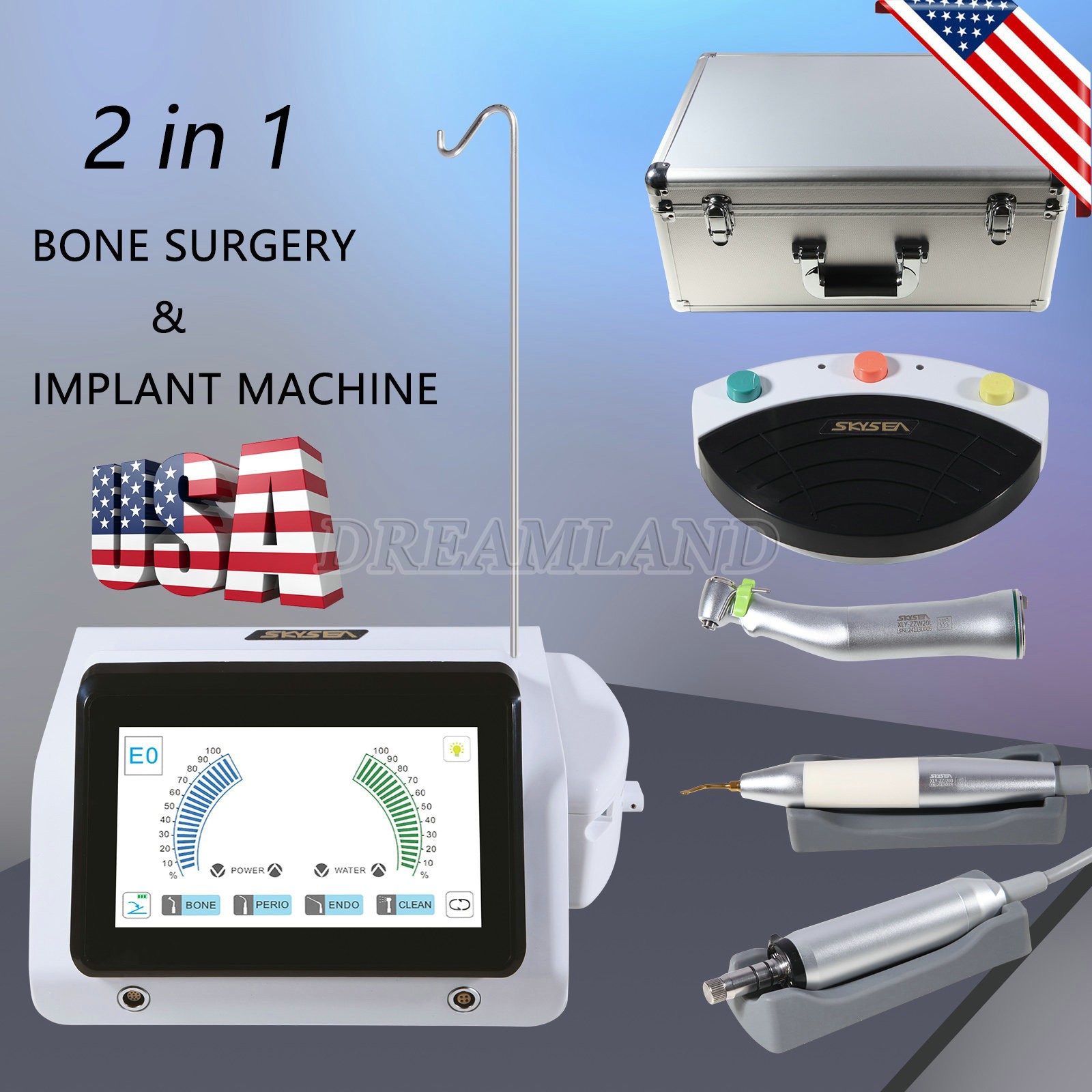 Dental Wireless LED Curing Light 1 Second Cure Lamp 4 Modes US