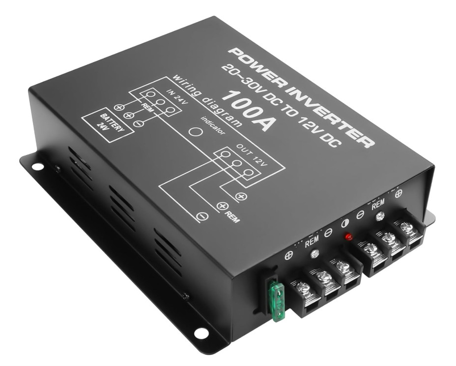 24V to 12V DC Step-Down Converter 100A 1200W for Car Truck Vehicle Power Supply