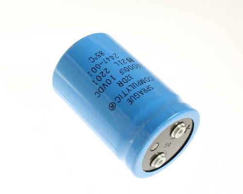 LOT OF 2 SPRAGUE 32DR243G010BB2A 24000uF 10V Large Can Electrolytic Capacitor