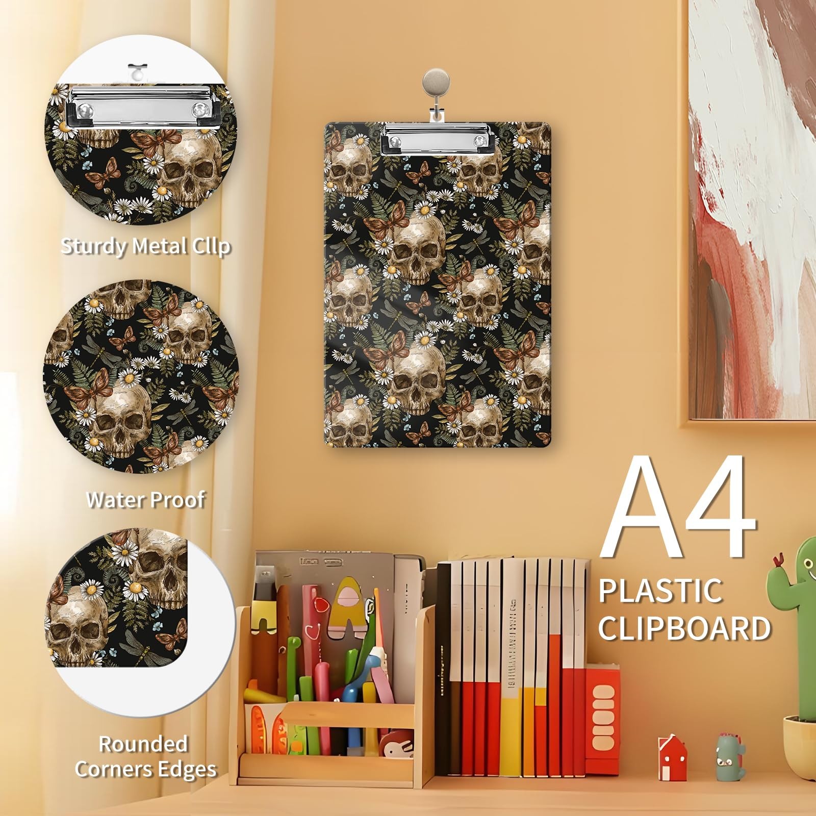 Fashion Clipboard, A4 Letter Size Decorative Wooden Cute Clipboards for Men, …