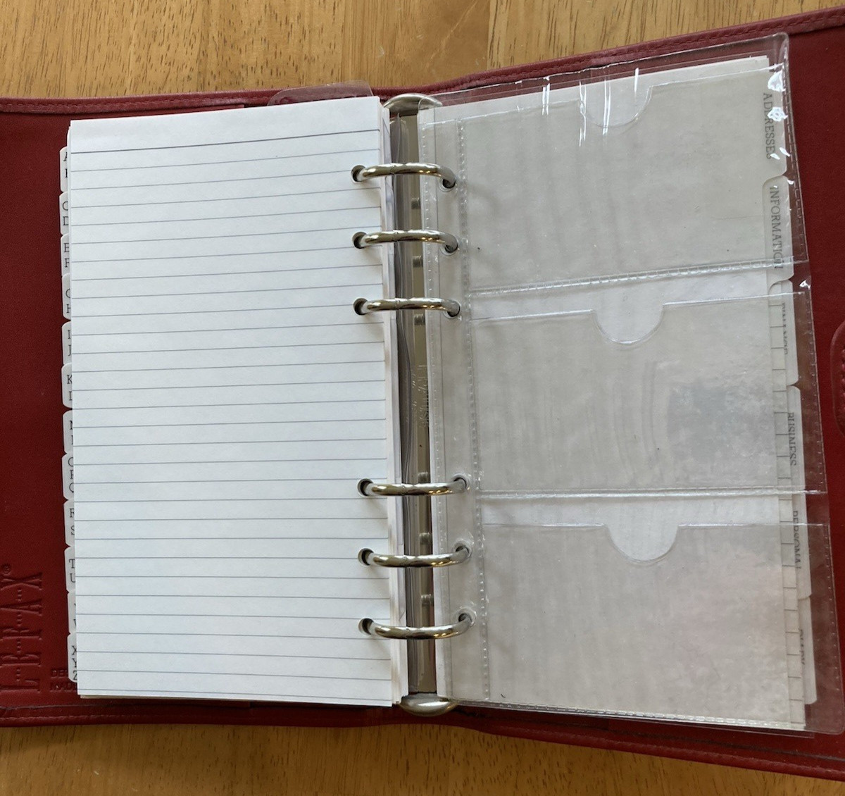 Vintage Filofax Leather Organizer Red USA 1996 from Luttmann’s Luggage 6-ring