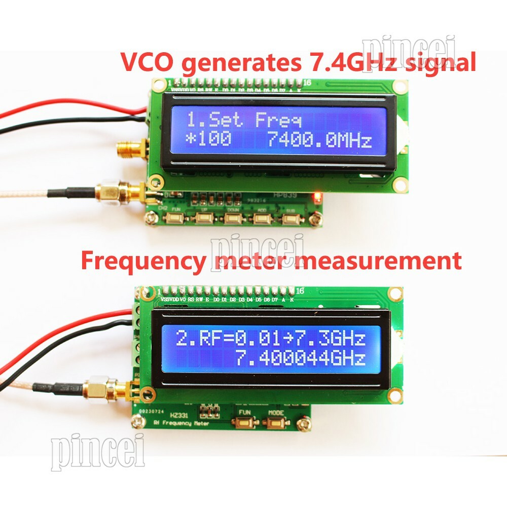 HZ331 HF RF Frequency Meter Counter 2.4G 3G 5.8G 6G 7G 1Hz-7.3GHz 7-12 VDC