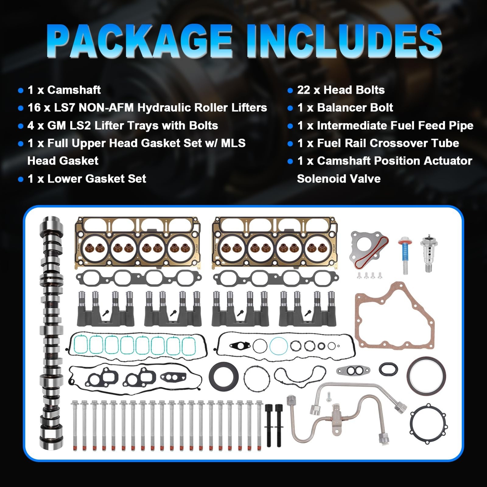 L83 NON AFM DOD Kit w/Camshaft Lifters Head Gasket Set, Fit for 2014-2021 Che…