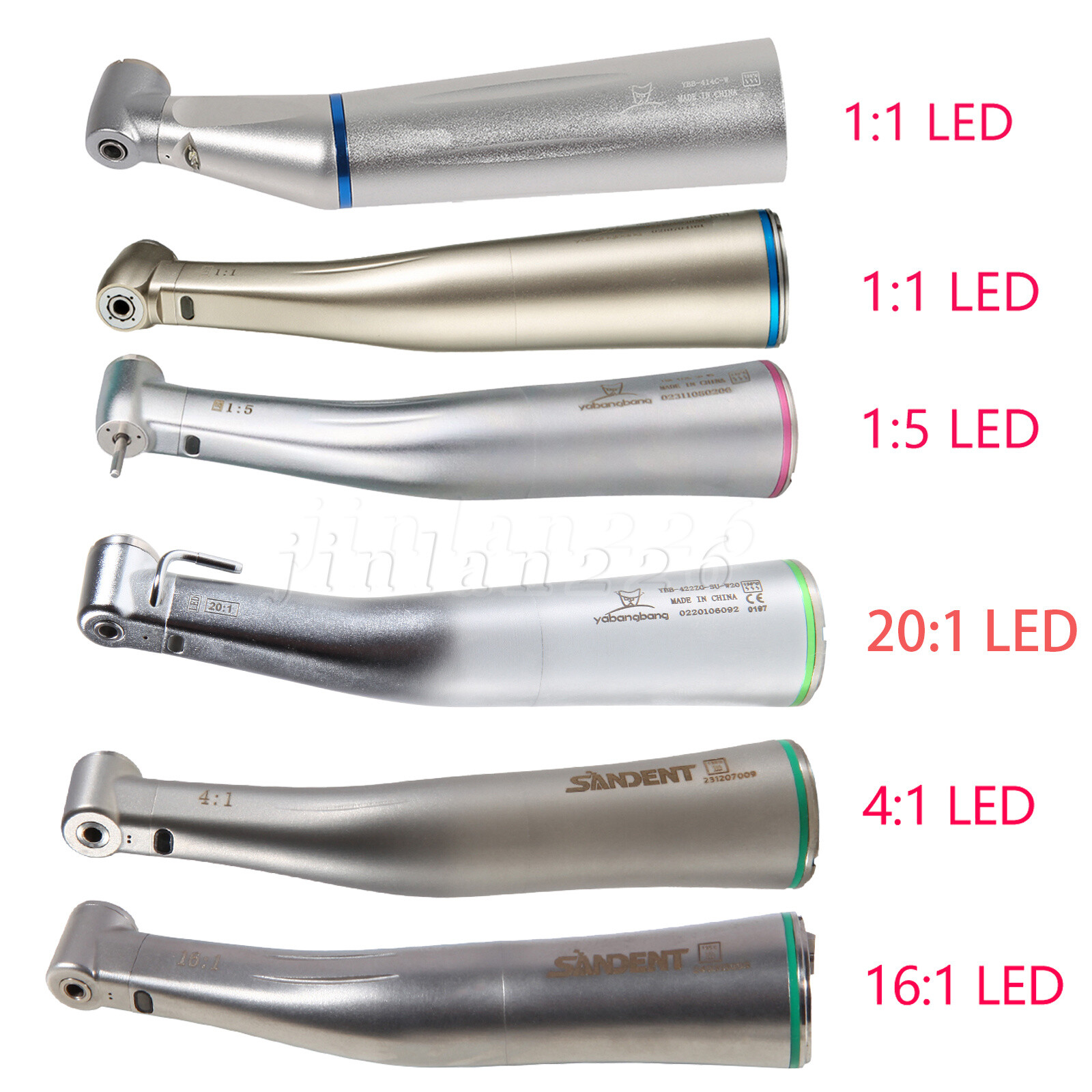 Dental Contra Angle 1:1/1:5/16:1/20:1 Fiber Optic Electric Handpiece KAVO Style