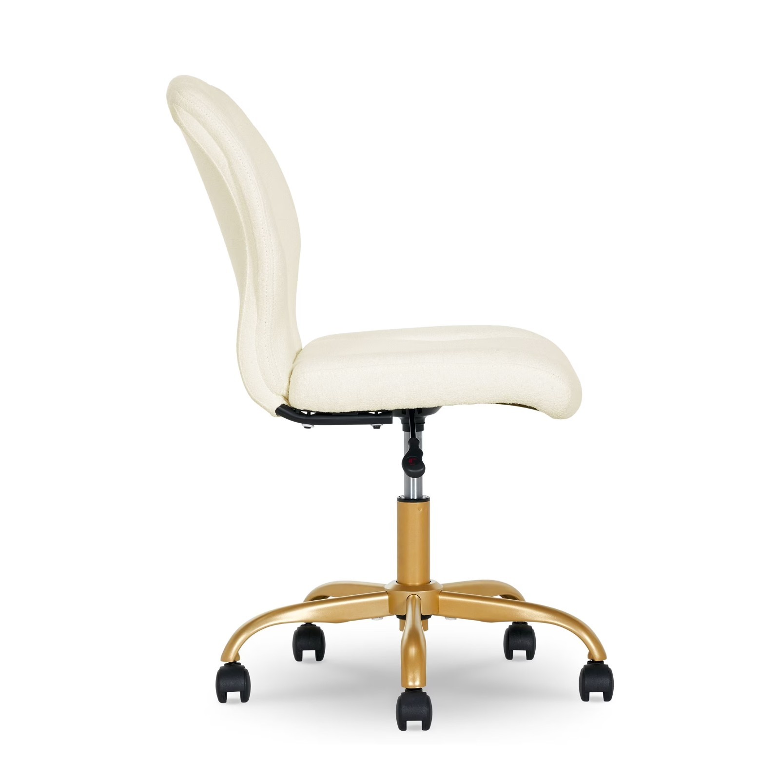 Mainstays Bouclé Armless Office Chair for Adults and Teens, Cream