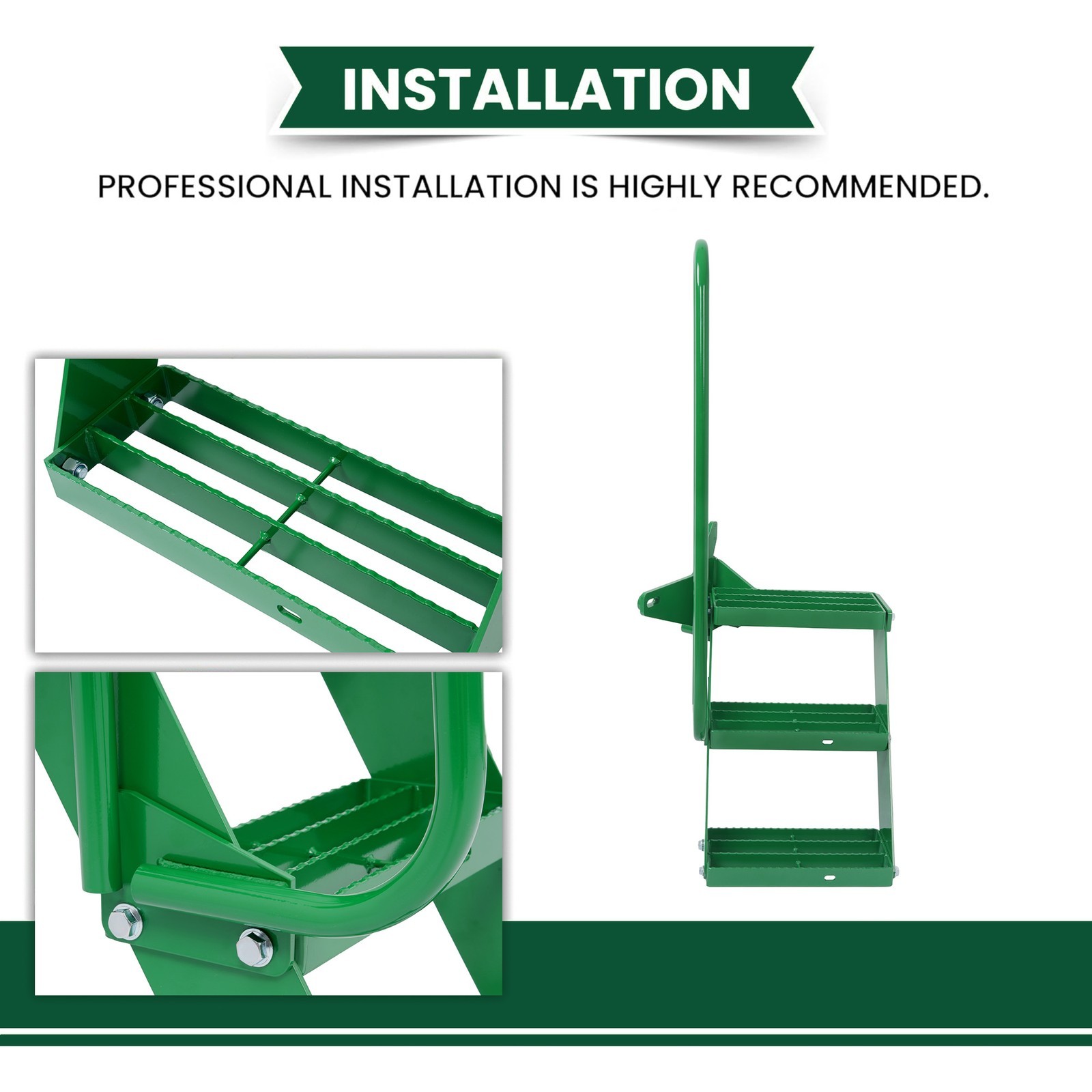 Green Tractor Stair Step Kit W/ Left Handrail For John Deere 3010 3020 4000 4020